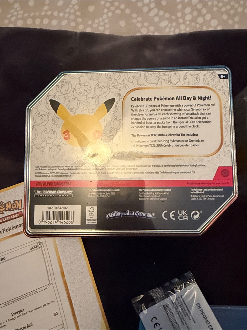 Pokemon 30th Anniversary collection Tin Set of 2 from Target w/promo cards etc - Picture 3 of 16